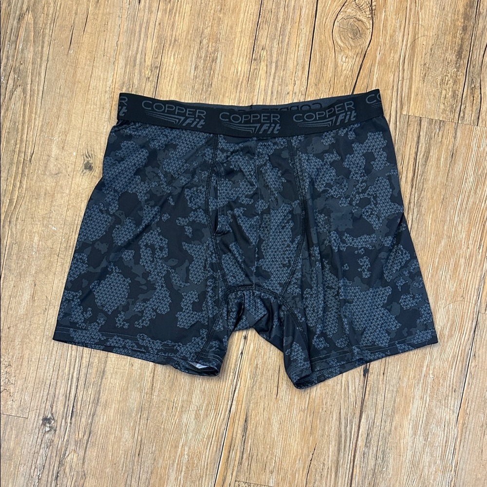 Copper Fit Men's Black Camo Performance Boxer Briefs XL